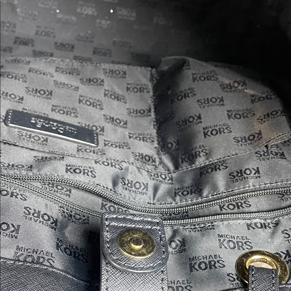 Michael Kors Black leather Tote Bag large MK purse - Picture 14 of 17